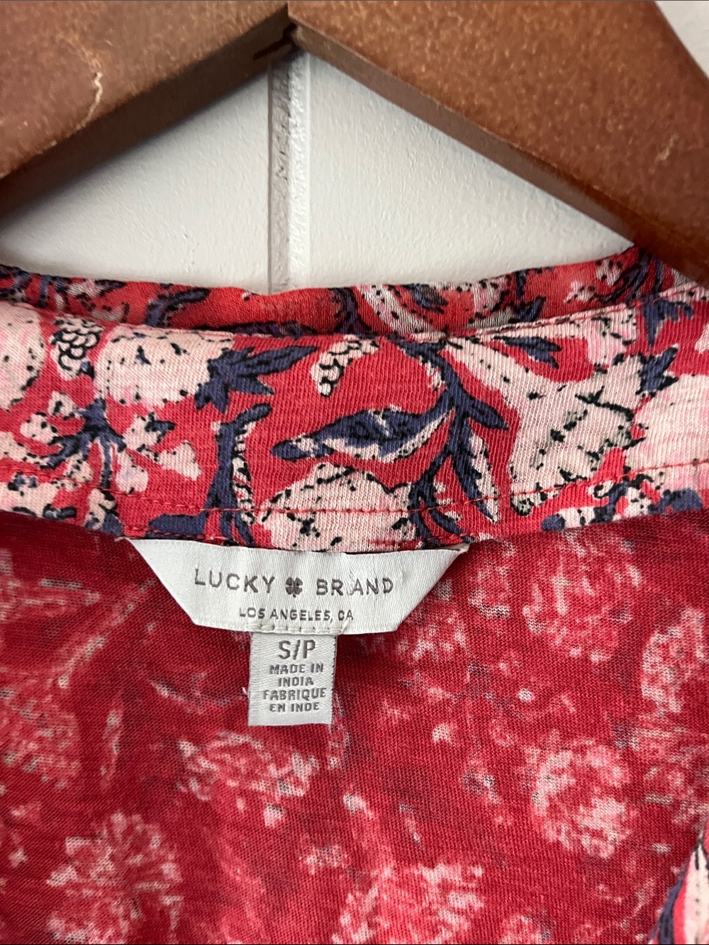 LOFT Red Floral V-Neck Ruffle Sleeve Tank - Picture 9 of 9